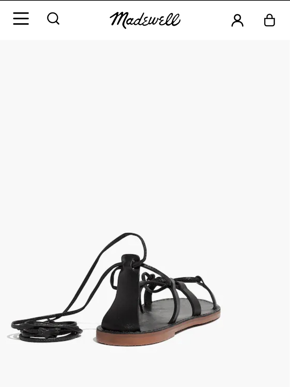 Madewell genuine leather lace up sandals, size 7 - Picture 7 of 7